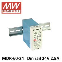 Controlador led de carril din de MDR-60-24, tamaño compacto, 60w, 24v de salida, interruptor de Riel din CC, fuente de alimentación 2024 - compra barato