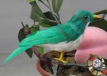 Aves de imitación de 13cm, plumas verdes, modelo de arte Hecho A Mano de aves, juguete para decoración del hogar, juguete para regalo w5518 2024 - compra barato