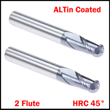 R0.5 R0.75 R1 R1.25 HRC45 2 Flute Tungsten Solid Carbide Altin Coated CNC Router Cutting Tool Ball Nose End Mill Milling Cutter 2024 - buy cheap