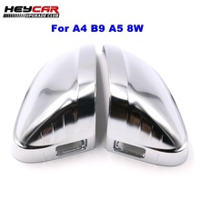 For Audi A4 B9 A5 8W Support Matt Chrome Silver Mirror Case Rearview Mirror Cover Shell 2024 - buy cheap