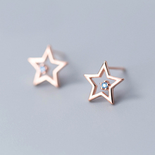 MloveAcc 100% 925 Sterling Silver Earring Jewelry Women Fashion Small Silver Star Stud Earrings Gift for Girls 2024 - buy cheap