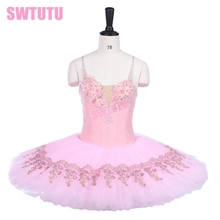 Tutú de Ballet clásico para niña, tutú Rosa profesional para actuación de adultos, tutú de Ballet, panqueque, CostumeBT9241 2024 - compra barato