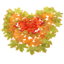 Hojas de arce de colores para otoño, 50 Uds., decoración de follaje de imitación 2024 - compra barato