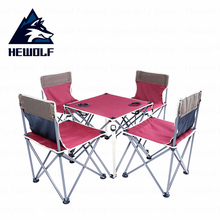 Hewolf-mesas y sillas plegables para acampar al aire libre, Juego de 4 asientos, 1 mesa, herramientas portátiles para acampar, equipo de barbacoa al aire libre 2024 - compra barato