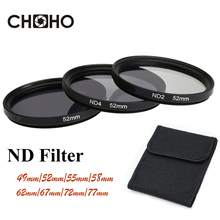 Filtro nd nd2 nd4 nd8, filtros de densidade neutra 49mm 52mm 55mm 58mm 62mm 67mm 72mm 77mm fotografia para canon nikon sony camera 2024 - compre barato