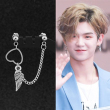 New 1 Pcs KPOP DNA Korean Star Bangtan Boys Album Angel Wings heart-shaped love Stud Earrings Jewelry Accessories Mens And Women 2024 - buy cheap