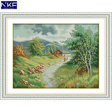 NKF Country Road Stamped Cross Stitch DIY Kits Needlework Embroidery Set Chinese Cross Stitch for Home Decor 2024 - buy cheap