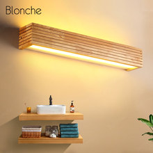 Nordic Striped Wood Wall Lamp Bathroom Mirror Light Modern Led Wall Light for Home Indoor Stairs Bedroom Bedside Vanity Sconce 2024 - buy cheap
