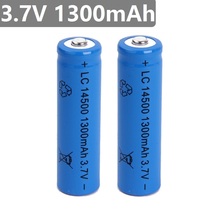 Batería de ion de litio recargable para linterna Led, pila de litio de 14500 V, 3,7 mAh, Alta capacitancia, 2 uds./juego, 1300 2024 - compra barato
