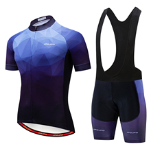 Men's Cycling Jersey Set Summer Cycling Clothing Blue MTB Mountain Bike Black Bib Shorts Clothing Racing Bicycle Clothes Suit 2024 - buy cheap