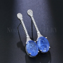 Newranos-pendientes colgantes de circonia cúbica para mujer, aretes ovalados de piedra de choque Natural, joyería de moda, EFX01884 2024 - compra barato