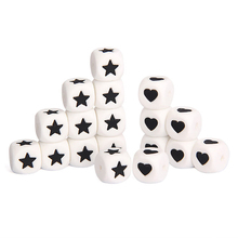 10pcs Star Heart Letter Silicone Beads BPA Free 12mm Cube Teething Bead for DIY Baby Bracelet Necklace Teether Pacifier Clips 2024 - buy cheap