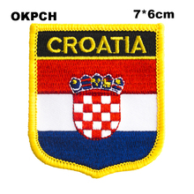 Croatia  Shield Shape Iron-on Flag Patch Embroidered Saw on Badges Patches for Clothing PT0095-S 2024 - buy cheap