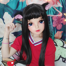 Máscara Kigurumi BJD de resina para mujer, disfraz de chica dulce, de media cabeza, Anime japonés, disfraz de Lolita, máscara de muñeca para travestis (Miao-12) 2024 - compra barato