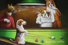funny dog paintings Dogs Playing Pool by Cassius Marcellus Coolidge art handmade High quality 2024 - buy cheap