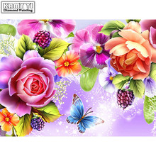 KAMY YI 5D DIY Diamond Painting Embroidery Flower butterfly Full Square / Round Diamond Mosaic Diamond Painting Decoration YY 2024 - buy cheap