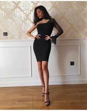 Black Fashion Lace Dress 2017 Woman Bandage One Shoulder Bodycon Club Party Mini Lady Dress 2024 - buy cheap