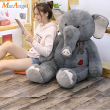 Muñeco de elefante de peluche grande de 45/70cm, cojín infantil para dormir, bonito elefante de nariz larga de peluche, muñeco de regalo de Navidad 2024 - compra barato