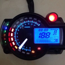 15000rpm universal motocicleta lcd digital velocímetro tacômetro odômetro calibre 199kmh padrão lcd multicolorido velocímetro 2024 - compre barato