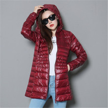 Winter Women Duck Downs Jacket Coat Slim Parkas Ladies Coat Long Hooded Plus Size 6XL Ultra Light Outerwear D462 2024 - buy cheap