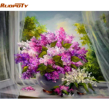 RUOPOTY Frame Purple Flowers DIY Painting By Numbers Kits Modern Wall Art Picture Acrylic Paint By Number For Home Decor 40x50cm 2024 - buy cheap