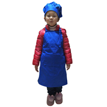 Цветной однотонный хлопковый фартук для детей и шапка шеф-повара, Детский фартук с рисунком 2024 - купить недорого