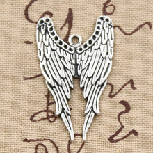 6pcs Charms Angel Wings 39x24mm Antique Making Pendant fit,Vintage Tibetan Bronze Silver color,DIY Handmade Jewelry 2024 - buy cheap