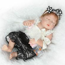 kawaii girl doll reborn 22" full silicone vinyl body kit reborn gift reborn doll kits boneca reborn dolls for girls 2024 - buy cheap