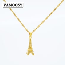 Real 24K Gold Color Travel Pendant Tower Pendant Charm for Women Fit Original no Chain Charm Bracelet Gift Jewelry 2024 - buy cheap