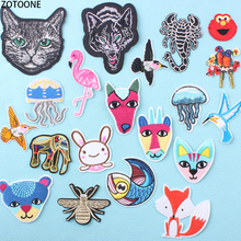 ZOTOONE Colorful Animal Flamingo Patches for Clothing Embroidered Patch for Clothes Stripe Garment Application Sticker Appliques 2024 - buy cheap