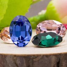 High Quality K9 Crystal More Colors Oval Fancy Stone 10x14mm 13x18mm Droplet Pointback Jewelry Stone 2024 - buy cheap