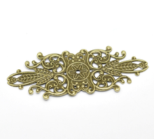 DoreenBead Bohemian Antique Bronze Filigree Stamping Flower Wraps Connectors Embellishments DIY Jewelry Findings 8.5x3.4cm,30PCs 2024 - buy cheap