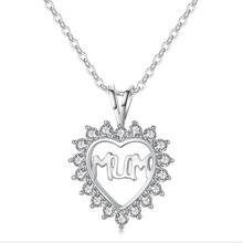 Kofsac colar de prata esterlina 925, pingente de coração, cristal, elegante, presente, feminino 2024 - compre barato