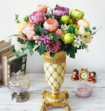 Flores de peonía para decoración de boda, flores artificiales de seda para fiestas, uropeinismo, Noble, peonía 2024 - compra barato