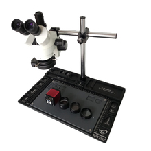 Microscopio estéreo Trinocular simul-focal de 3.5X-90X + cámara de Microscopio de soldadura de 13MP + mesa de aleación de aluminio + anillo de luces Led de 144 2024 - compra barato