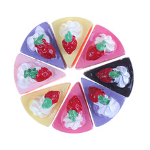 10PCS DIY Miniature Artificial Fake Food Cake Resin Cabochon Craft Play Doll House Toy Decorative Kawaii Flat Back 2024 - buy cheap