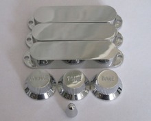 KAISH Chrome Closed ST  Pickup Covers w/ Guitar Knobs and 5 Way Switch Tip 2024 - buy cheap