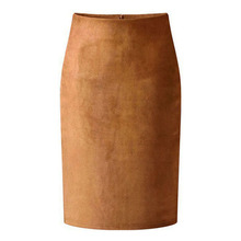 Женская замшевая юбка-карандаш средней длины, разноцветные базовые облегающие трубчатые юбки-карандаш для весны, осени и зимы 2020 2024 - купить недорого