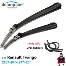 2Pcs Wiper Blades + 2Pcs Free Rubbers for Renault Twingo 2007-2014 24"+20", Best Beam Wiper Blade 2024 - buy cheap