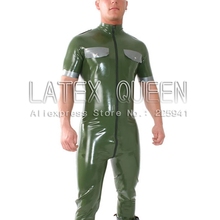 Maillot de látex de manga corta para hombre, medias de disfraz, uniformes de policía del ejército militar 2024 - compra barato