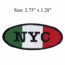 NYC textos 2.75 "wide bordados patch para o verde branco vermelho/oval/remendos de pano 2024 - compre barato