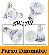 Dimmable PAR20 E27 5W 7W Led COB Spot Lights 60 Beam Angle Led Bulb AC110-240V 120 Angle Warm/Cool White COB Led Fixture Lights 2024 - buy cheap