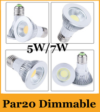 Dimmable PAR20 E27 5W 7W Led COB focos 60 Ángulo de haz Led Bombilla AC110-240V 120 ángulo cálido/blanco frío COB Led luces de fijación 2024 - compra barato