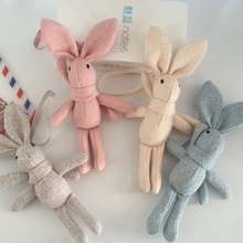 Girls Linen Wishing Rabbit Keychain Women Cute Boemian Plush Sackcloth Bunny Key Chain On Bag Car Trinket Jewelry Party Toy Gift 2024 - buy cheap