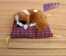 small cute simulation sleeping dog toy resin and fur yellow&white dog doll gift about 14x13cm 2523 2024 - buy cheap