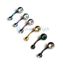 New Arrival Belly Bar Black Belly Button Rings Navel Body Piercing Jewelry Mixed Color 14G Free Shipping  316L Stainless Steel 2024 - buy cheap