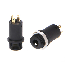 Conector de montaje en Panel de conexión chapado en oro para auriculares, Conector de montaje en estéreo, 4 canales, 3,5mm, 10 Uds. 2024 - compra barato