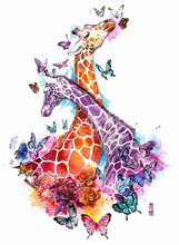 Pintura de diamantes redondos/cuadrados 5D, bordado 3D de jirafa de colores, punto de cruz, mosaico para decoración del hogar 2024 - compra barato