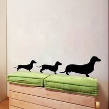 Free shipping Dachshund Family Vinyl Wall Decal sticker ,weiner dog wall decal stickers p2038 2024 - buy cheap