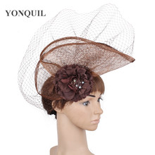 Women Hats Party Tea Fascinators Headbands Bidal Married Mesh Headwear Veils Hair Accessories Ladies Elegant Flower Headpiece 2024 - buy cheap